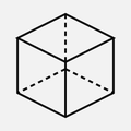 Wireframe cube — gated 3D model, monochrome line art